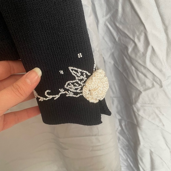 J.S.S. Vintage Elegant Black beaded Embroidered Women's Jacket - Picture 3 of 10